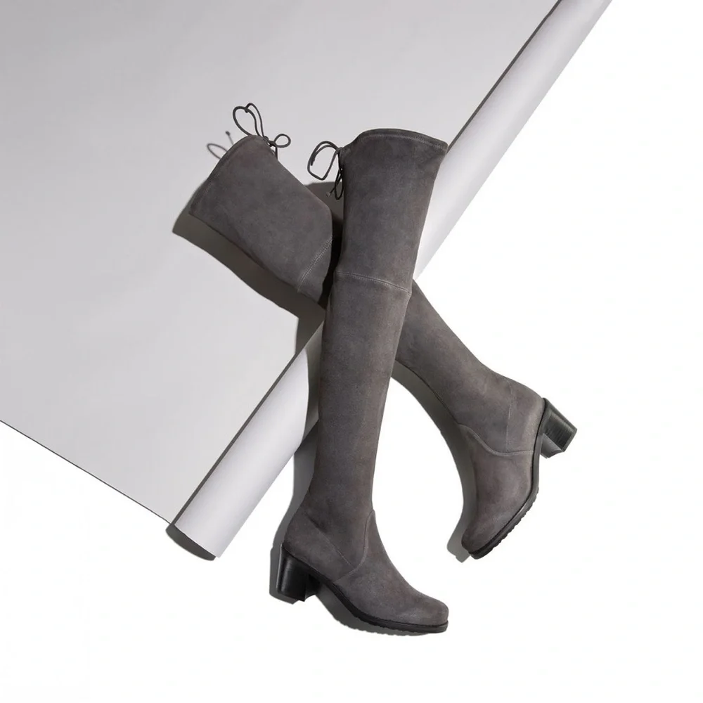 Stuart Weitzman Urban Over The Knee Boot in Gray - sz 8